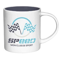 Mug blanc en porcelaine grande anse 30 cl