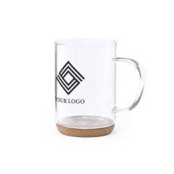Mug en verre 45 cl avec base liège