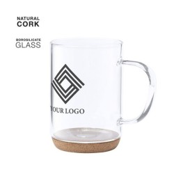 Mug en verre 45 cl avec base liège