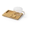 Tasse en verre 180 ml avec plateau bambou