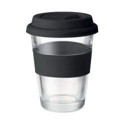 Mug en verre 350 ml Couvercle silicone