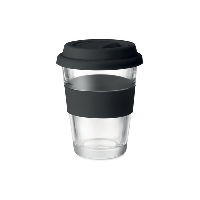 Mug en verre 350 ml Couvercle silicone