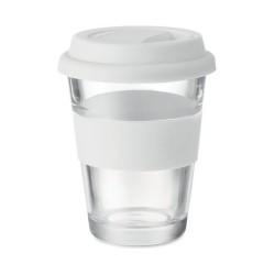 Mug en verre 350 ml Couvercle silicone