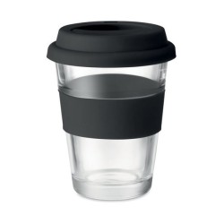 Mug en verre 350 ml Couvercle silicone