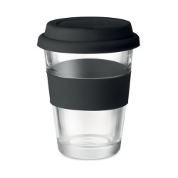 Mug en verre 350 ml Couvercle silicone