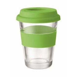 Mug en verre 350 ml Couvercle silicone
