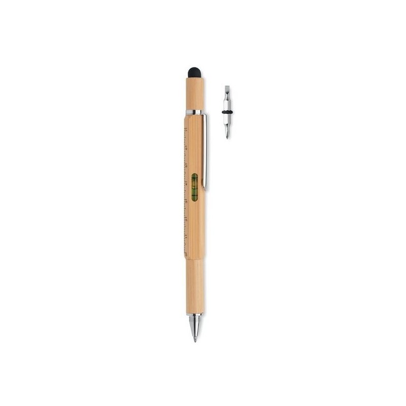 Stylo niveau à bulle en bambou
