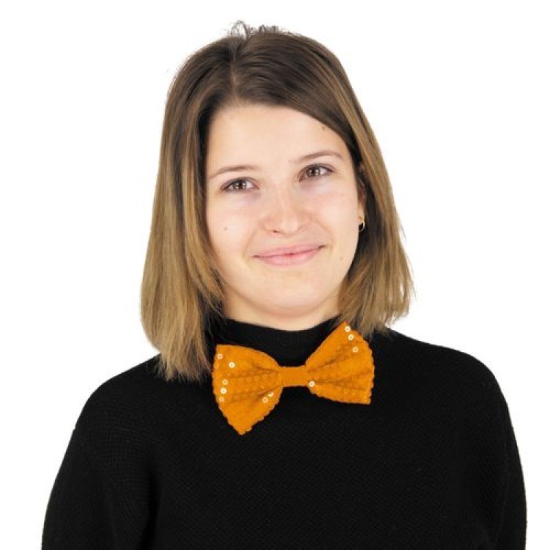 NOEUD PAPILLON SEQUIN NEON ORANGE