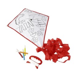 Cerf-volant en polyester à colorier livré avec 4 feutres