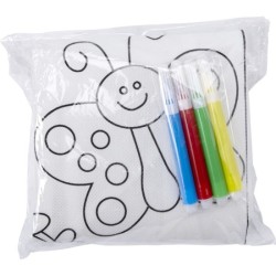 Tablier enfant en polyester à colorier livré avec 4 feutres