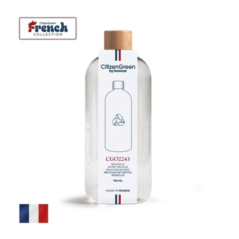 Bouteille 75cl transparente RPET - Fabrication France