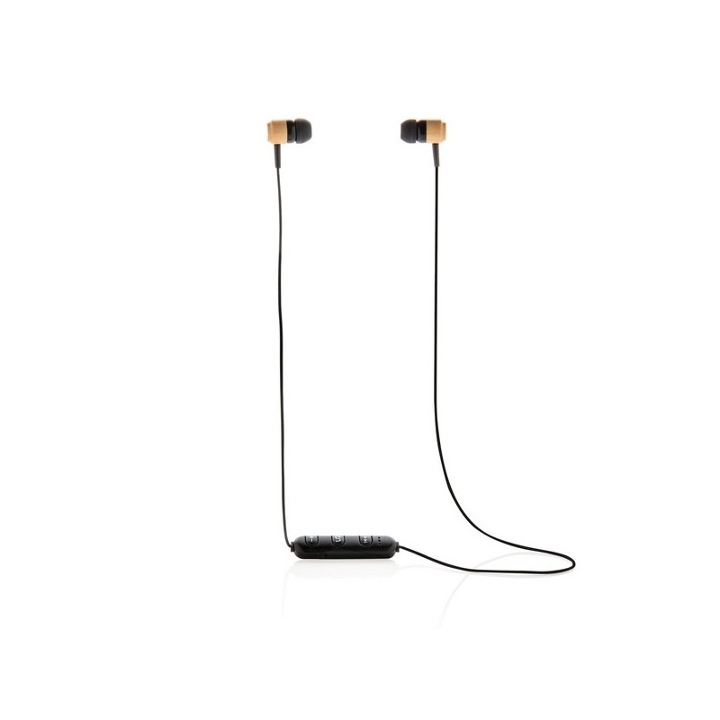 écouteurs bluetooth en bambou