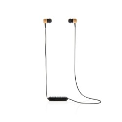 écouteurs bluetooth en bambou