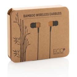 écouteurs bluetooth en bambou