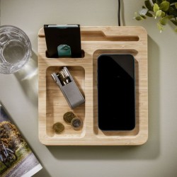 Walter Bamboo Single Dock 15W organisateur et chargeur