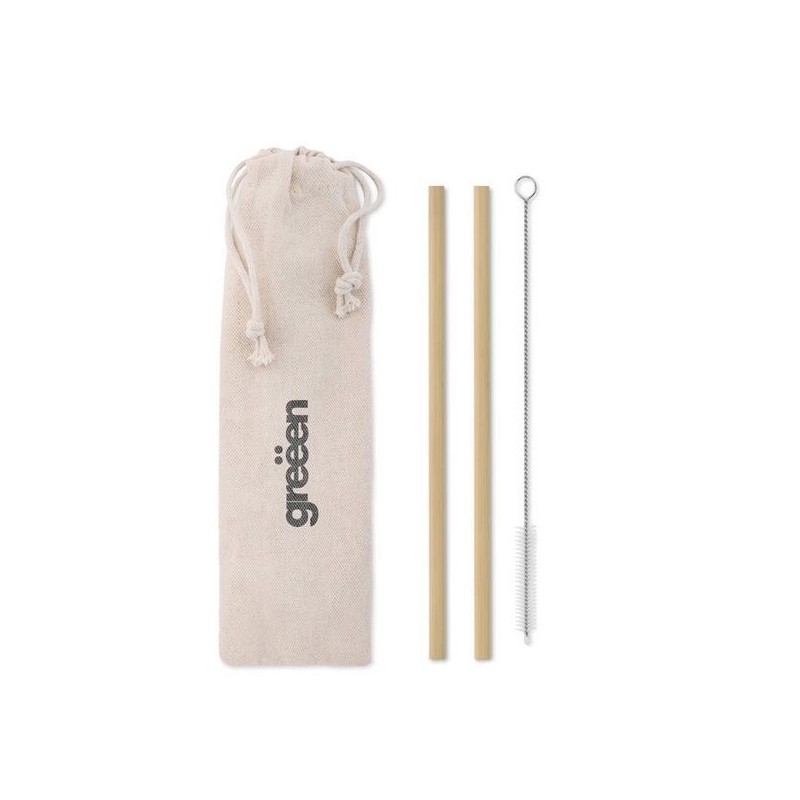 Paille bambou avec brosse.