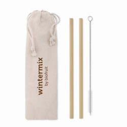 Paille bambou avec brosse.