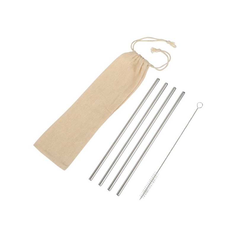 Kit de 4 pailles inox
