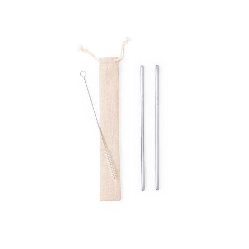 Set 2 pailles métal