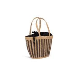Sac panier rayé en jonc de mer