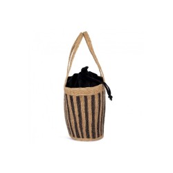 Sac panier rayé en jonc de mer
