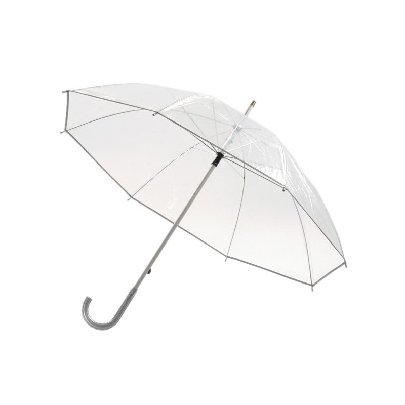 Parapluie transparent avec poignée alu courbée