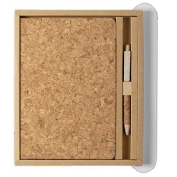 Parure en liège stylo et carnet