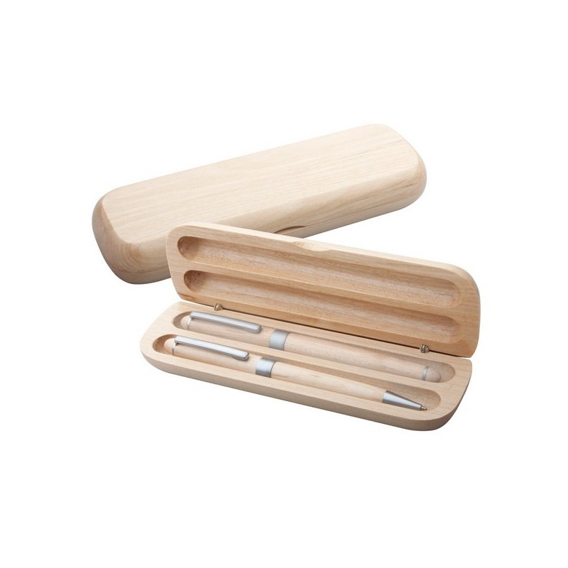 Set écriture en bois naturel Nawodu