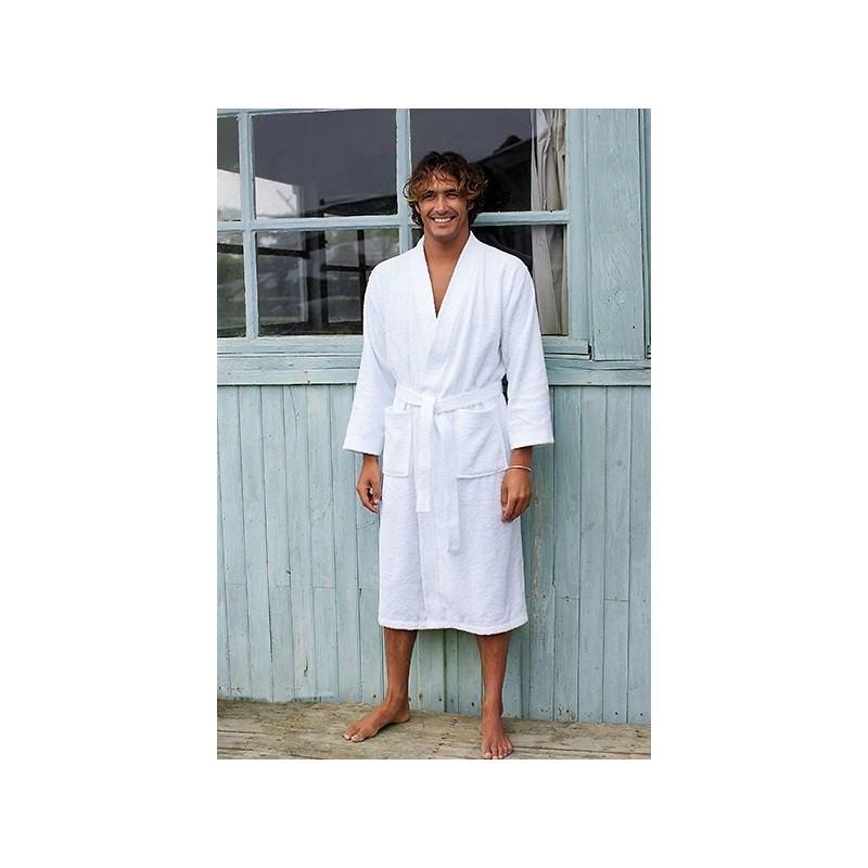 Peignoir col kimono blanc Kariban