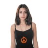 PENDENTIF HIPPIE ORANGE FLUO 8.5CM