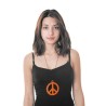 PENDENTIF HIPPIE ORANGE FLUO 8.5CM