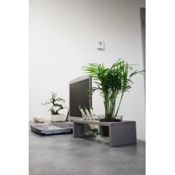 Double pot verre et bois