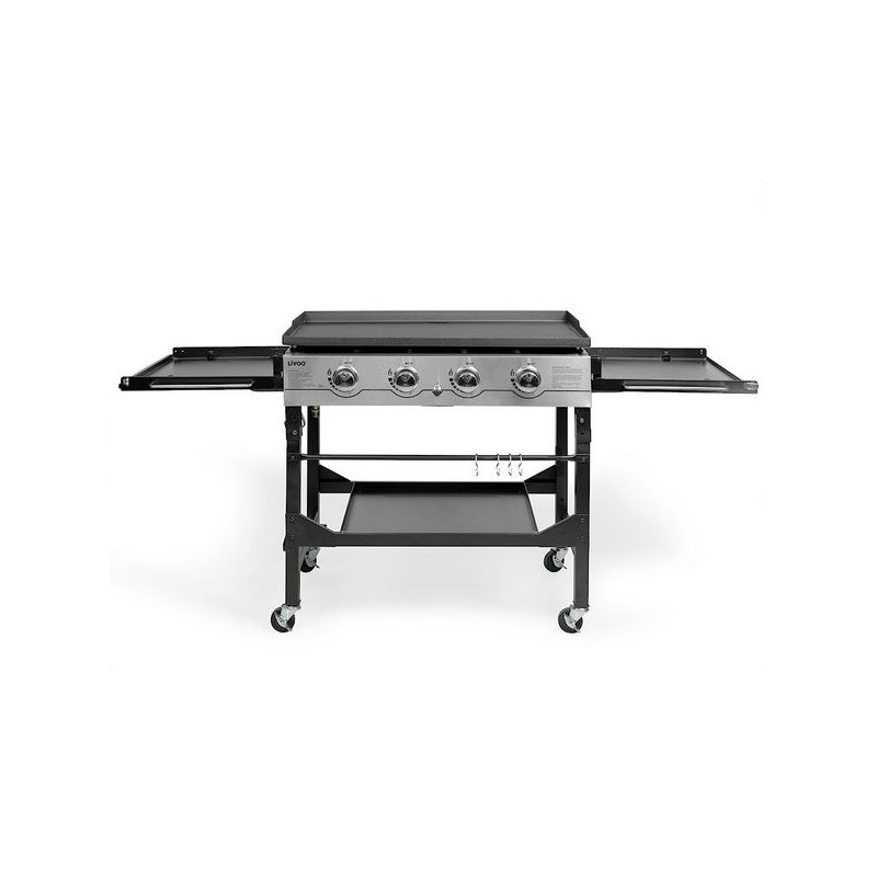 Plancha gaz 4 brûleurs sur desserte