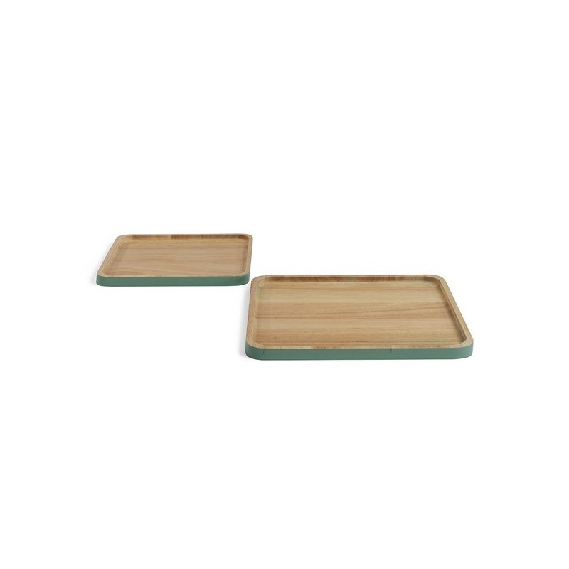 Set de 2 plateaux en bois