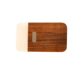 Planche à découper en acacia et marbre blanc