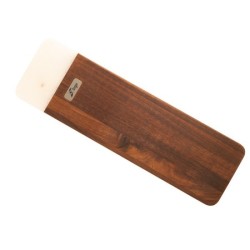 Grande planche à découper en acacia et marbre blanc