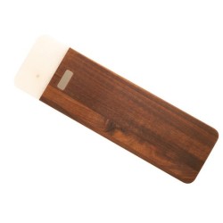 Grande planche à découper en acacia et marbre blanc