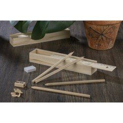 Trousse en bois avec crayons 12 pièces KRASI