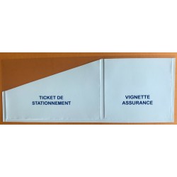 Pochette adhésive  ticket stationnement + vignette assurance