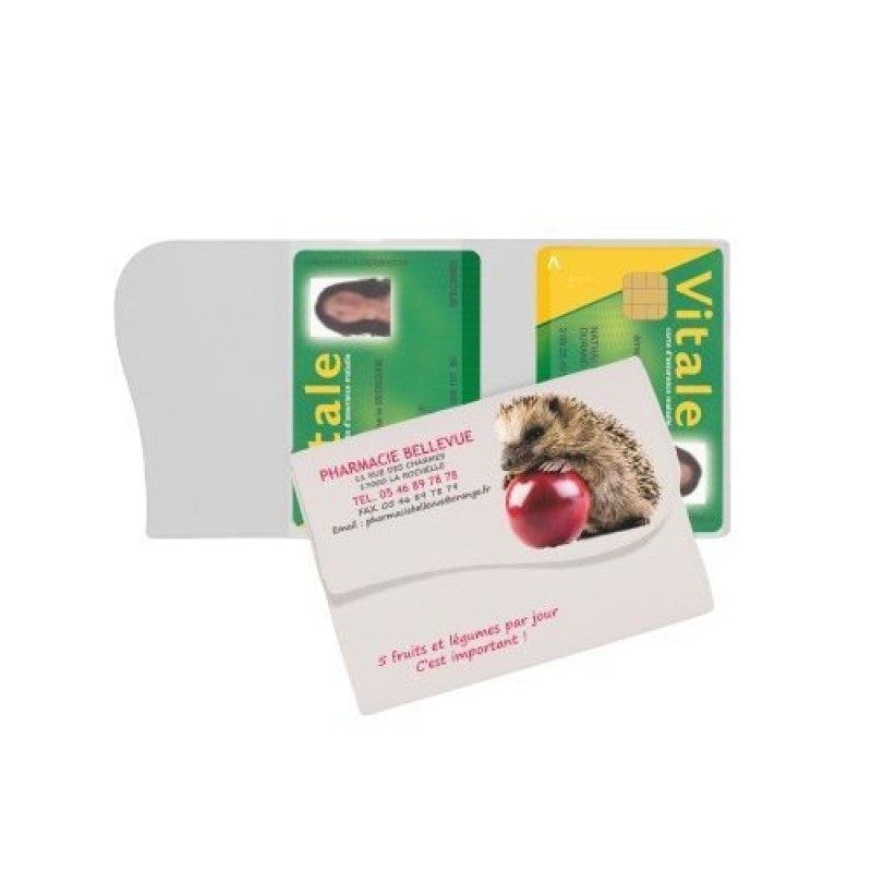 Porte carte 3 volets dont 1 découpe vague