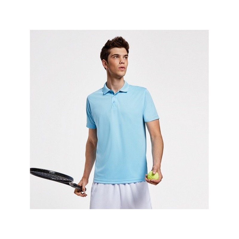 MONZHA - Polo technique en manches courtes, col tricot avec patte de boutonnage 3 boutons