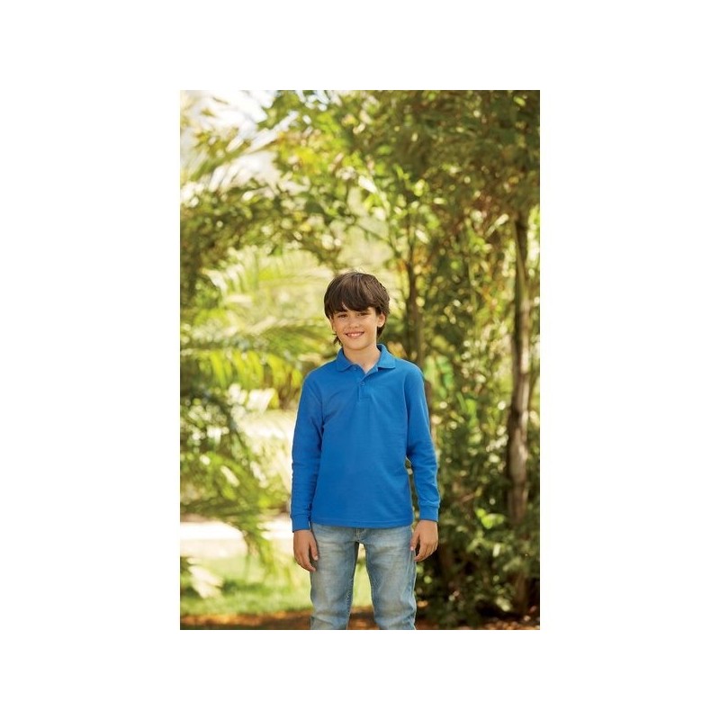 Polo enfant 65/35 manches longues - Fruit of the Loom