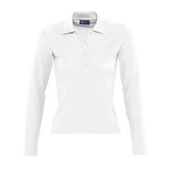 Polo femme blanc 210 g sol's - podium - 11317b
