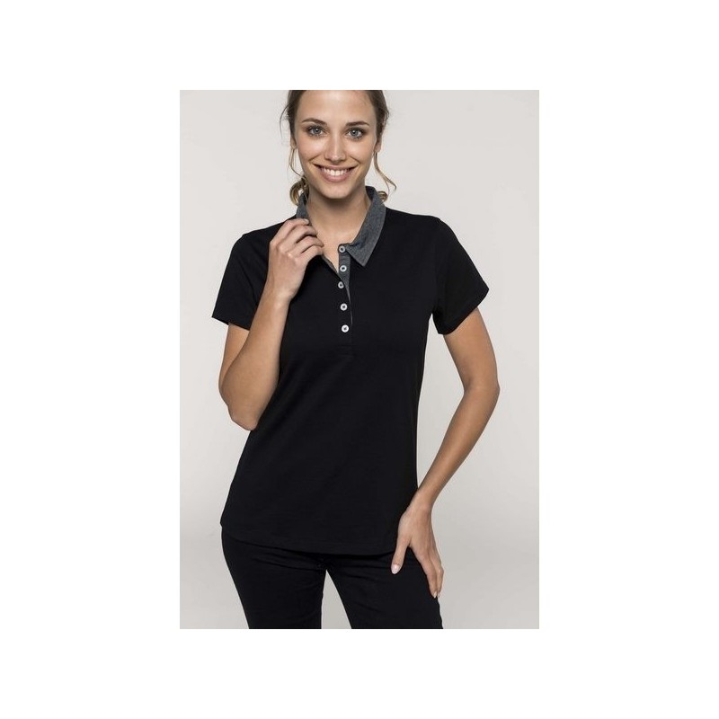 Polo jersey bicolore femme - Kariban