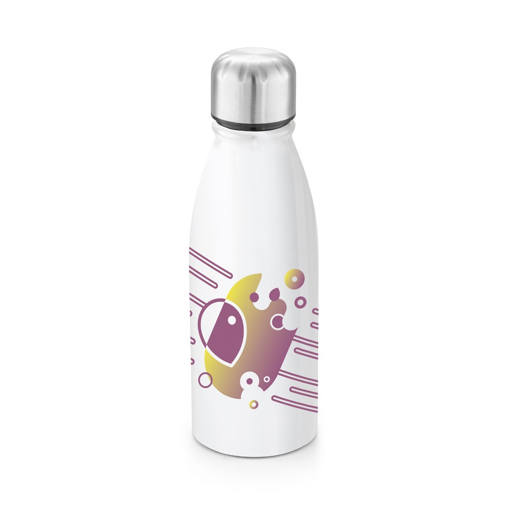 Bouteille en aluminium 500mL avec bouchon en acier inox à sublimation
