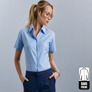 Ladies' short sleeve tailored oxford shirt