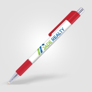 Stylo chrome avec grip coloré 10 × 150 × 10 mm, vue 6