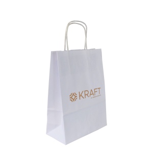 Sac papier blanc anses torsadées 180 × 240 × 80 mm, vue 3