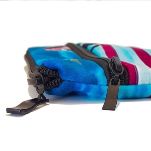 Trousse 2 zips 190x120 mm en velours avec doublure, vue 2