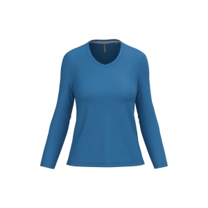 T-shirt col V manches longues femme, vue 6